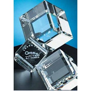 Crystal Standing Beveled Cube Award (2