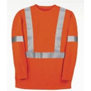 8.8 Oz. Polartec® Power Dry® FR Long Sleeve T-Shirt w/Reflective Tape (Orange)