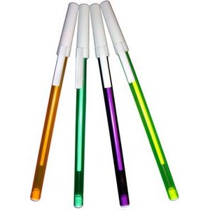 ACE® Made in USA Assorted Transparent Stick Pen With White Cap
