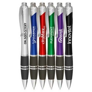 Silver Accent Grip Plastic Pens