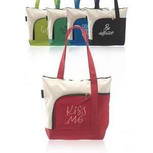 Zipper Polyester Tote Bags (14"x16.5")