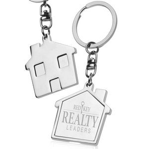 Realtor House Shaped Metal Keychains