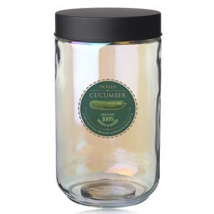Luminous 50 oz. Iridescent Glass Storage Jars