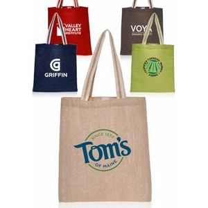 Natural Jute Fiber Carry-On Tote Bags (17"x13")