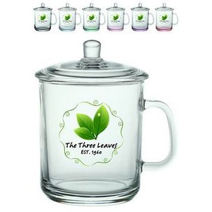 15 oz. Glass Tea Cups with Lids