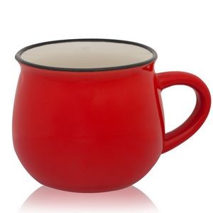 12 Oz. Two Tone Glossy Pottery Coffee Mugs