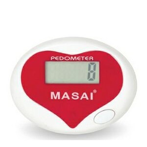 Heart In Oval Pedometer/Step Counter - Red