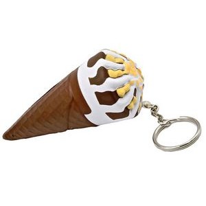 Ice Cream Cone Key Chain Stress Reliever Squeeze Toy