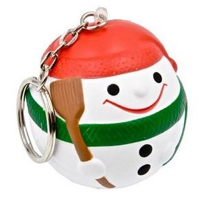 Snowman Ball Key Chain Stress Reliever Squeeze Toy