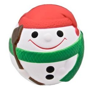 Snowman Ball w/ Green Scarf Stress Reliever Squeeze Toy