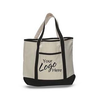 Large Canvas Deluxe Tote Bag w/6" Gusset (22"x16")