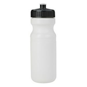 24 Oz. White HDPE Bike Style Sports Bottle w/Push Pull Lid