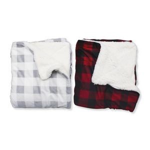 Micro Mink Plaid Sherpa Blank Blanket (50"x60")