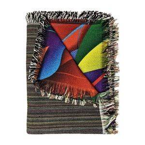 Fringed Woven Tapestry (50"x60") Blanket Domestically Decorated