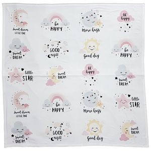 Poly/Spandex "Cotton Feel" Swaddle (42" x 42") Blanket Dye Sublimated - Domestically Decorated