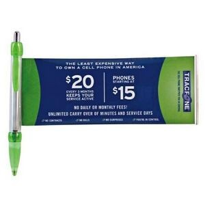 Banner Pen w/Clear Rounded Clip & Chrome Plunger (Priority)