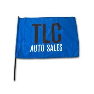 Polyester Waving Rally Flag w/ Pole (Priority - 27.5"x19.5"/24" Pole)
