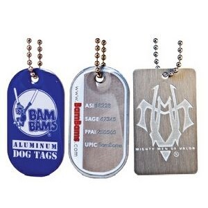 Aluminum Dog Tag w/ 23" Ball Chain - Offset Printed (Priority)