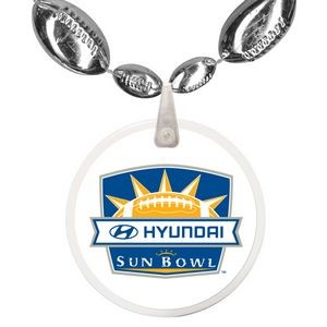 Football Shaped Combo Mardi Gras Beads with Decal on Disk
