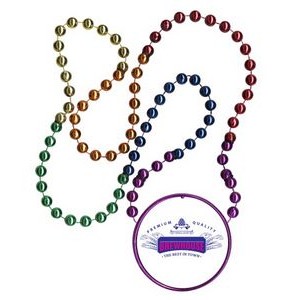 Rainbow Mardi Gras Beads with Inline Medallion