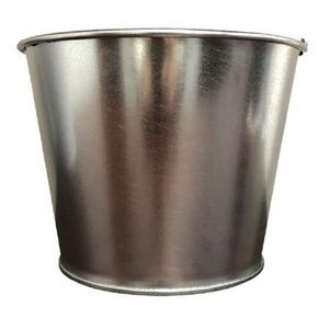 Non-Decorated 5 Quart Galvanized Bucket w/Metal Handle