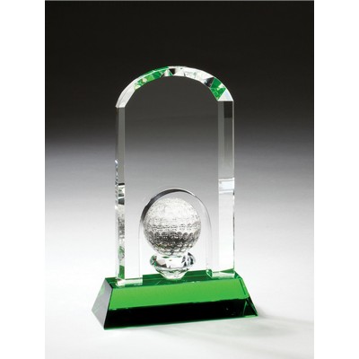 Crystal Golf Dome Award on Green Base