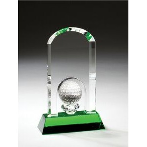 Crystal Golf Dome Award on Green Base