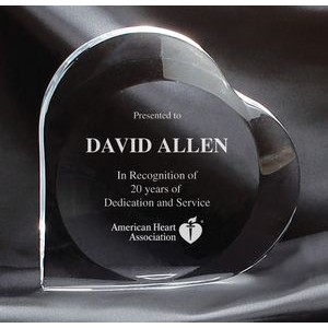 Clear Acrylic Heart Award