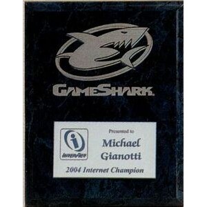 Marble Finish Plaque w/ Laser & 1 Color Fill (6"x8")