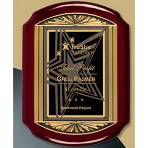 Piano Finish Rosewood Plaque w/Metal Frame (11"x15")
