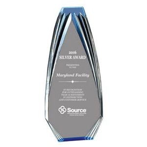 Blue Diamond Obelisk Award w/ Mirror Bottom & Reflective Top (3 1/2