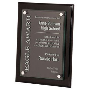 Floating Glass Rosewood Piano Finish Plaque