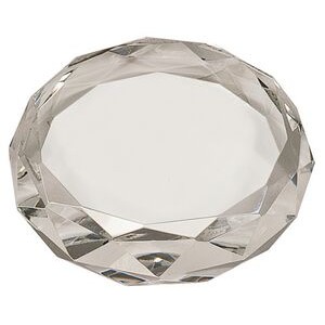 Clear Round Crystal Facet Paperweight