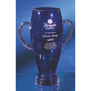 13.5" Cobalt Blue Vase with Handles