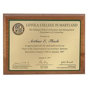 Standard Simulated Walnut Plaque w/ Sublimated Imprint - 1 Color (4"x6")