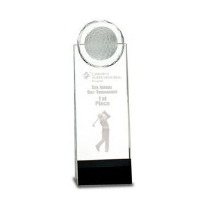 Clear & Black Crystal 3-D Golfer Stand-up Dome Award