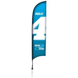 13' Premium Razor Sail Sign Flag, 1-Sided, Ground Spike
