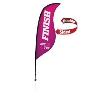 9' Premium Sabre Sail Sign Flag, 2-Sided, Ground Spike