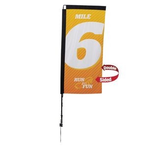 7' Premium Rectangle Sail Sign Flag, 2-Sided, Ground Spike