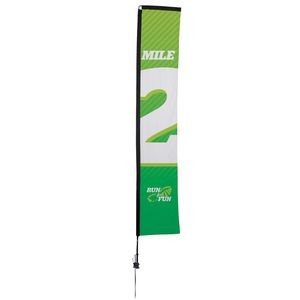 14.5' Premium Rectangle Sail Sign Flag 1-Sided, Ground Spike