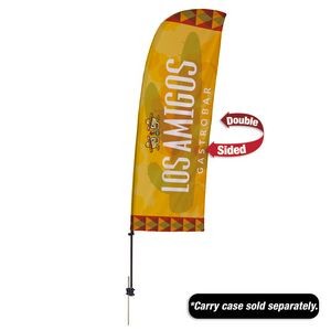 7.5' Value Blade Sail Sign Flag Kit Double-Sided Spike Base