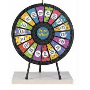 18-Slot Black Tabletop Prize Wheel Game