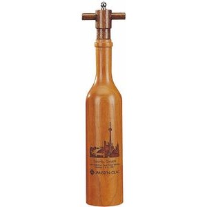 14" Cherry Wood Wine Bottle Pepper Mill Grinder