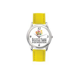 Ladies Yellow Leather Strap Watch