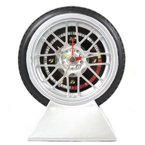 Tire Clock w/ Base Pedestal
