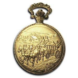 Pocket Watch w/Chain (Horse Carriage)