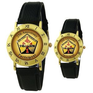 Mother of Pearl Face w/Black Leather Strap Watch