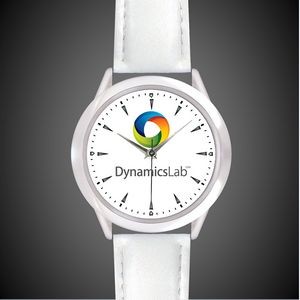 Unisex White Leather Band Watch