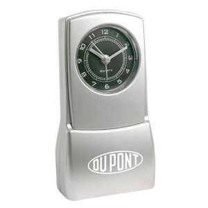 Analog Quartz Alarm Clock w/ Emergency Flashlight-SILVER