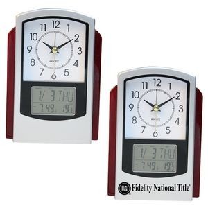 Dual Time Analog and Digital Alarm Clock with Calendar